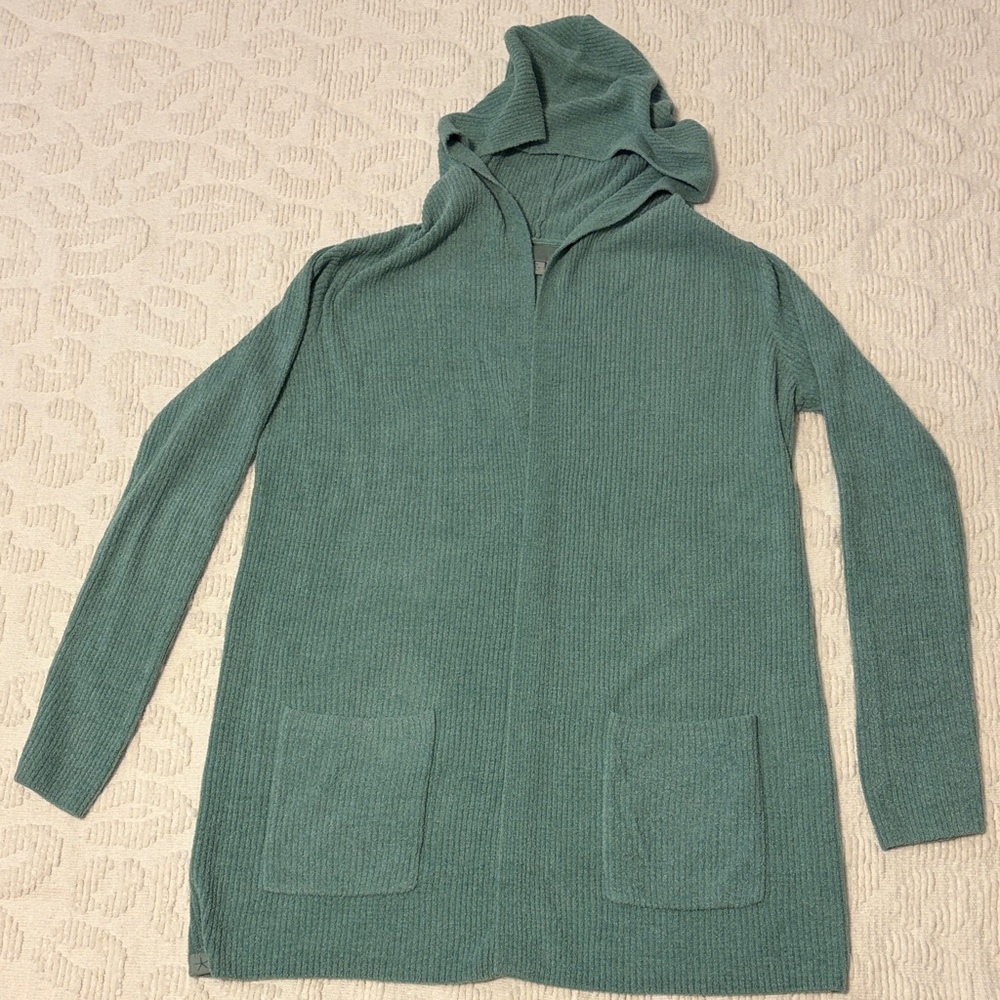 Barefoot Dreams Cozy Chic Ultra Lite Cardigan with pockets Seafoam Size XS.